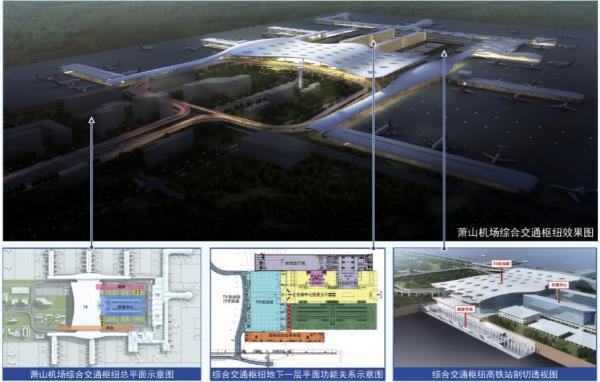 铁路杭州萧山机场站将于2025年底建成,实现空铁联运客运