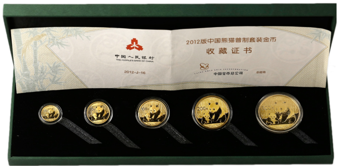 2012年熊猫金币一套回收价目表    2012年熊猫金币套装回收价格